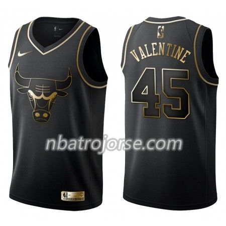 Män Chicago Bulls Tröja Denzel Valentine 45 Nike Svart Guld Edition Swingman